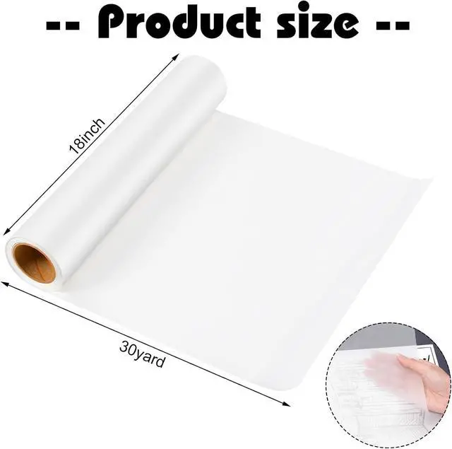 Alt view image 2 of 6 - Tracing Paper Roll 18 in x 30 yd Pattern Paper for Sewing Drawing Sketching | White Translucent Tear-Resistant Paper, Smooth Smudge, Easy to Cut