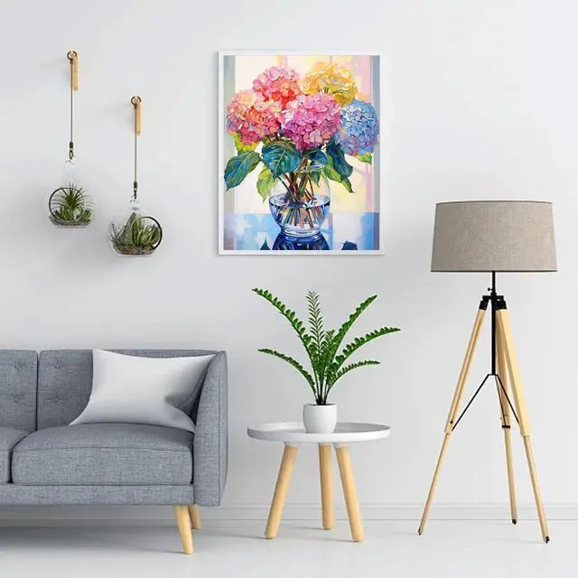 Alt view image 3 of 7 - Hydrangea Diamond Painting Kits for Adults,Flowers Diamond Art 12x16inch | Diamond Art Kits for Adults 5D Diamond Painting Flowers,DIY Full Drill Diamond Painting Flower Gem Art and Crafts