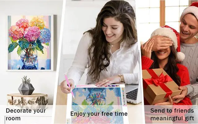 Alt view image 6 of 7 - Hydrangea Diamond Painting Kits for Adults,Flowers Diamond Art 12x16inch | Diamond Art Kits for Adults 5D Diamond Painting Flowers,DIY Full Drill Diamond Painting Flower Gem Art and Crafts