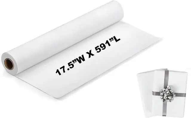 Main image of White Paper Roll for Craft Banner 18" Paper Roll for Kids Easel Drawing | Kids Easel Paper Roll 17.5x590" White Craft Paper Roll Kids Drawing Paper Roll White Wrapping Paper Bulletin Board Paper