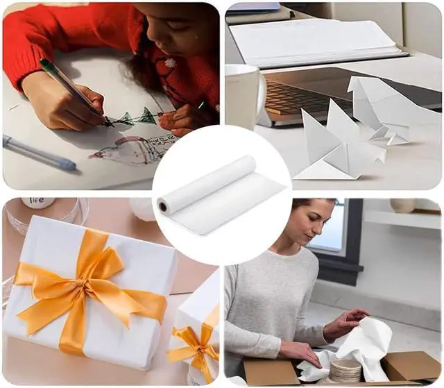 Alt view image 3 of 7 - White Paper Roll for Craft Banner 18" Paper Roll for Kids Easel Drawing | Kids Easel Paper Roll 17.5x590" White Craft Paper Roll Kids Drawing Paper Roll White Wrapping Paper Bulletin Board Paper