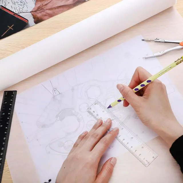 Alt view image 5 of 7 - Tracing Paper Roll 17 in × 25 yd, White Translucent for Sewing, Drawing | Translucent Tear-Resistant Paper, Clean Line Transfer, Cut-To-Size Roll for Patterns, Drafting, Art Project & Gift Wrapping