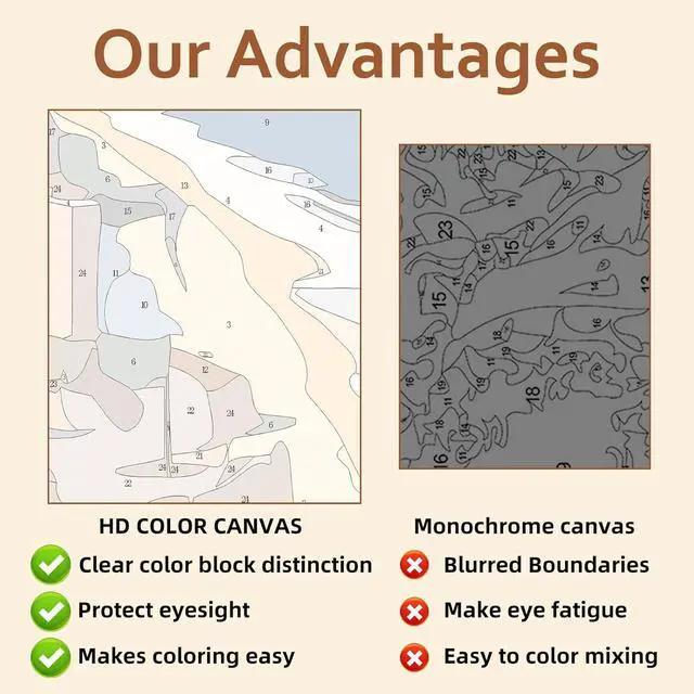 Alt view image 5 of 7 - Reivworl Animal Paint by Numbers Kit for Adults Beginner 16×20 inch | Animal Paint by Number Kits 16×20 inch, Crafts on Canvas with Gifts.