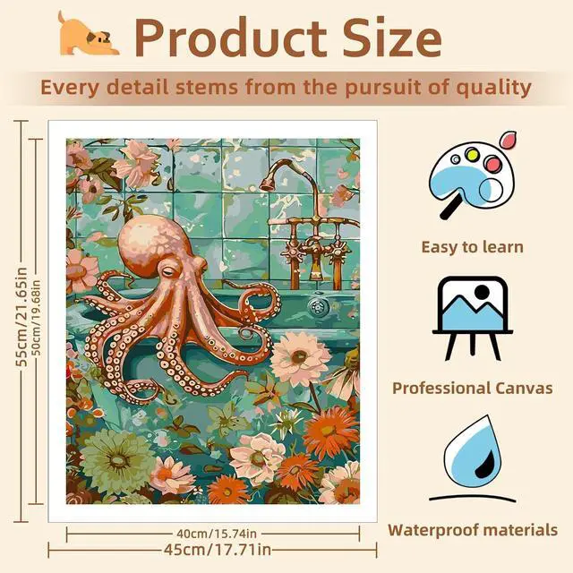 Alt view image 4 of 7 - Reivworl Animal Paint by Numbers Kit for Adults Beginner 16×20 inch | Animal Paint by Number Kits 16×20 inch, Crafts on Canvas with Gifts.