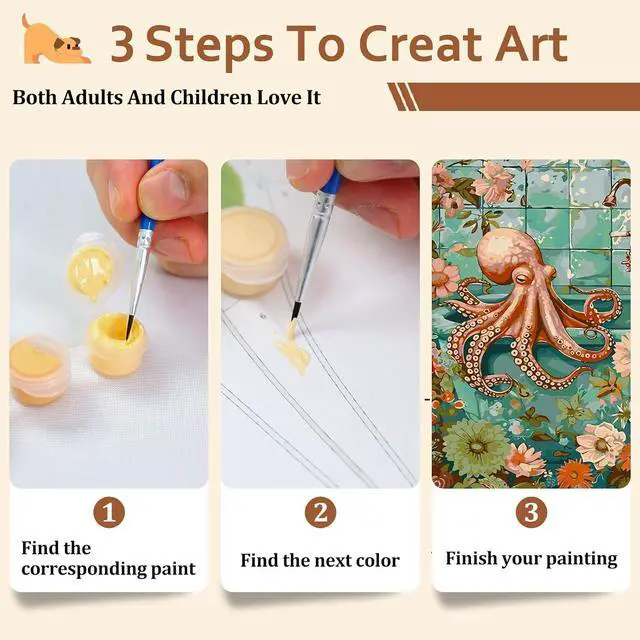 Alt view image 7 of 7 - Reivworl Animal Paint by Numbers Kit for Adults Beginner 16×20 inch | Animal Paint by Number Kits 16×20 inch, Crafts on Canvas with Gifts.