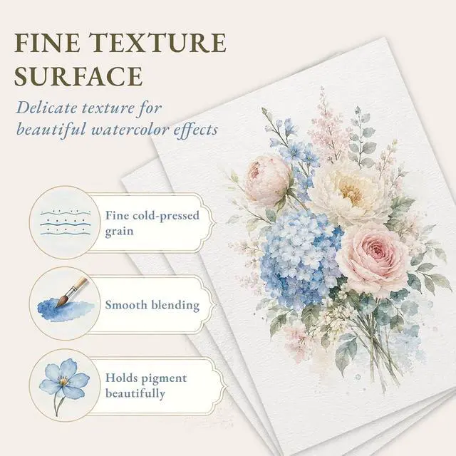 Alt view image 4 of 7 - Somime 5x7 Watercolor Paper Pad, 20 Sheets 140lb/300gsm Cold Pressed Paper | Acid-Free Artist Painting Book for Watercolor and Gouache Painting