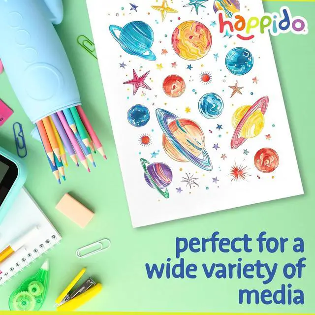 Alt view image 3 of 6 - Happido Sketch Pad, 75 Sheets, 9x12 in | 120 GSM Thick Paper, 9x12 in, Great for Drawing, Artwork, Markers, Colored Pencils, Crayons, and Paint Sticks