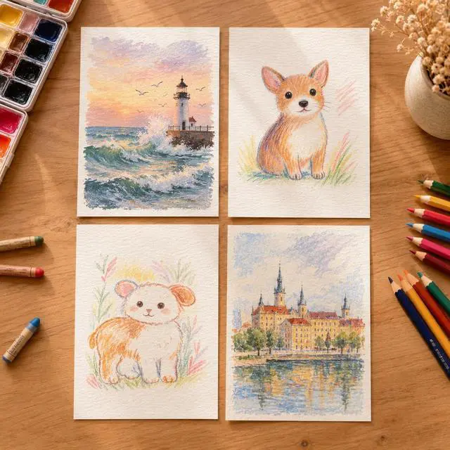 Alt view image 5 of 7 - Fyess 120 Sheets Watercolor Paper Bulk, 5x7 Inch Cold Press Drawing Paper for Kids Adults Beginners, 160 GSM Thick Art Paper for Watercolor, Colored Pencils, Crayons, Sketching, DIY Cards & Classroom