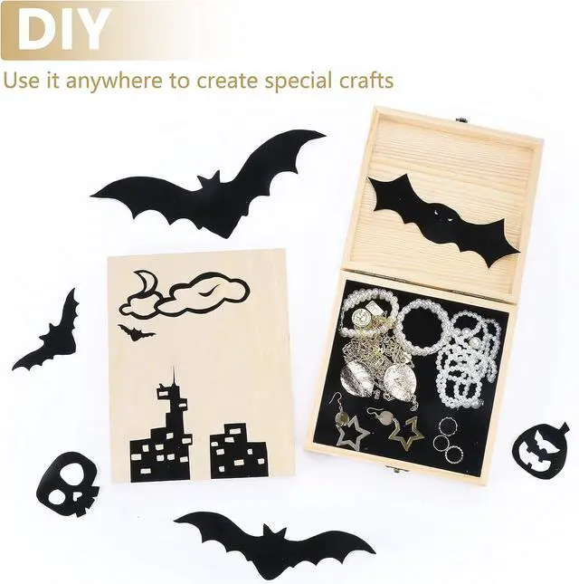 Alt view image 5 of 6 - Caydo 12PCS Black Self Adhesive Felt Sheets, Soft Velvet Sticky Back Felt | for Jewelry Box and Drawer Liner, Art and Craft Making(A4 Size)