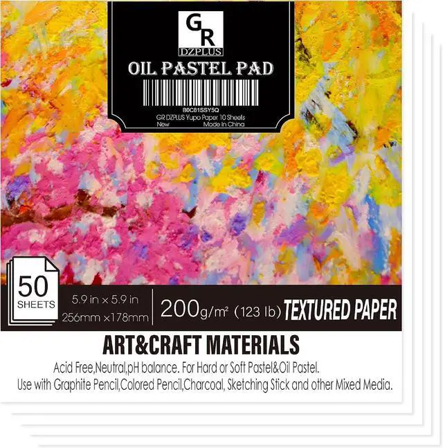 Main image of GR DZPLUS Oil Pastel Pad | 5.9 x 5.9 inch(123 lb/200g) | 50 Sheets Heavyweight Drawing Paper