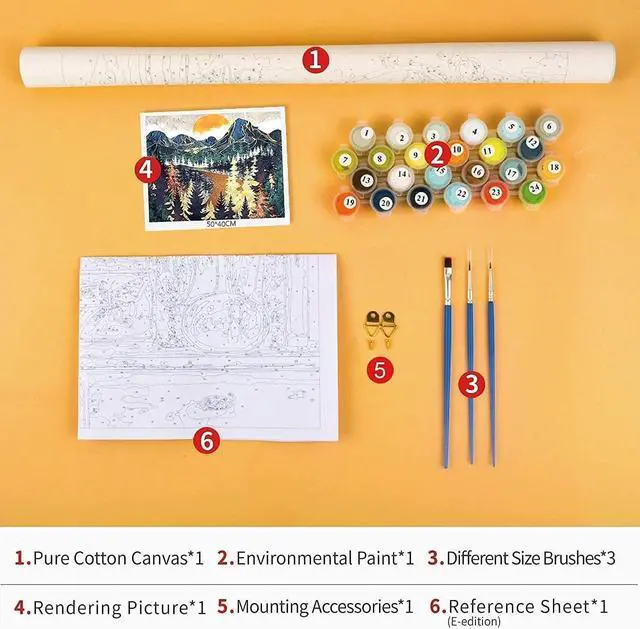 Alt view image 5 of 7 - Cat Paint by Numbers Kit for Adults, City Sunset, Oil Painting 16x20 Inch | Paint by Numbers Kit for Adults, Cat on Balcony with City Sunset, DIY Oil Painting, Pre-Printed Canvas, 16x20 Inch