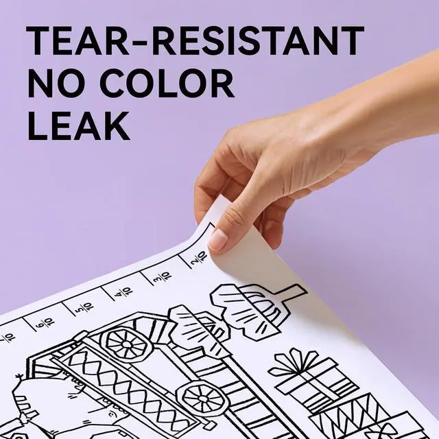 Alt view image 4 of 7 - 142" x 15.8" Dotimo Sticky Drawing Roll for Kids, Coloring Paper Roll, Large Coloring Sheets, Ideal Kids Paint Paper for Ages 3-6 & Growth Chart for Wall