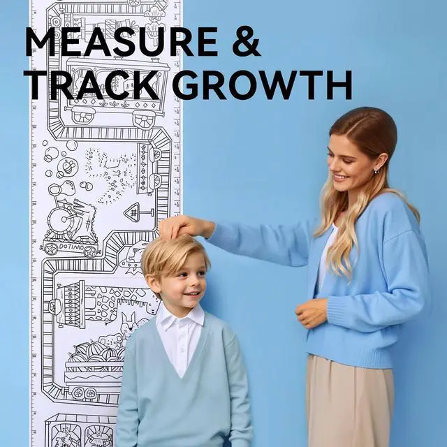 Alt view image 5 of 7 - 142" x 15.8" Dotimo Sticky Drawing Roll for Kids, Coloring Paper Roll, Large Coloring Sheets, Ideal Kids Paint Paper for Ages 3-6 & Growth Chart for Wall
