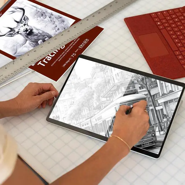Alt view image 2 of 7 - Crehatos 9" x 12" Tracing Paper, Translucent Tracing Pad, 75 Sheets | 38lb/60gsm Vellum Art Paper for Drawing, Sketching, Overlays