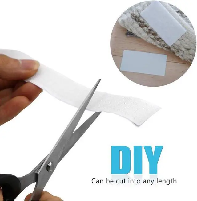 Alt view image 2 of 6 - 16.5Ft x 1 Inch Self Adhesive Strips, Heavy Duty Strong Back Sticky Fastening Tape,Nylon Fabric Fastener Mounting Tapes for Sewing, Crafting,DIY- Indoor or Outdoor Use (White)