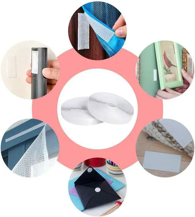Alt view image 4 of 6 - 16.5Ft x 1 Inch Self Adhesive Strips, Heavy Duty Strong Back Sticky Fastening Tape,Nylon Fabric Fastener Mounting Tapes for Sewing, Crafting,DIY- Indoor or Outdoor Use (White)