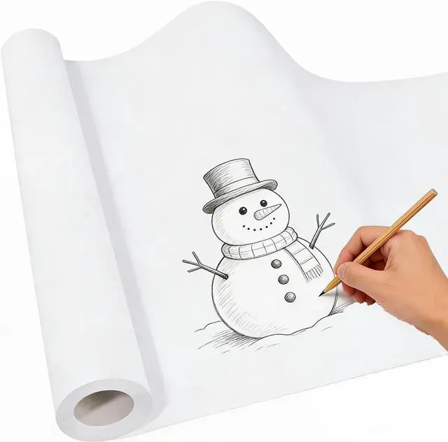 Main image of White Paper Roll for Kids Easel Drawing 15 x 512 in White Craft Paper Roll