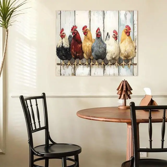 Alt view image 6 of 6 - KYOQFVN Chicken Paint by Numbers Kits for Adults - DIY Paint by Numbers Kit on CanvasAcrylic Painting by Number for Home Wall Decor 16 x 20 inch