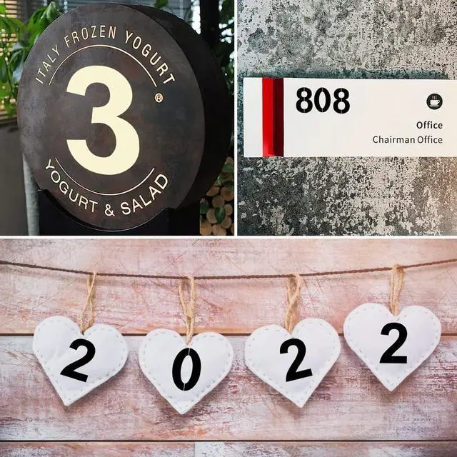 Alt view image 7 of 7 - 4 Inch Number Stencils Plastic Number Stencils Reusable Digital Painting Templates for Cake Stencil Address Templates