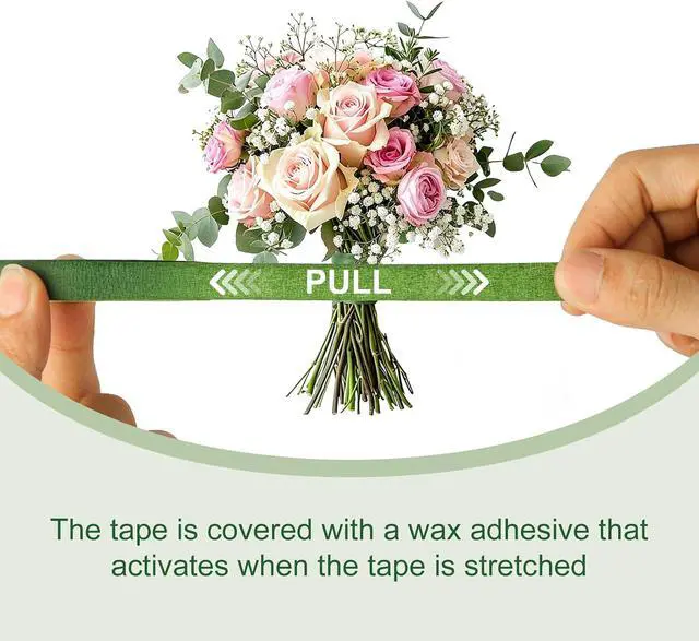 Alt view image 4 of 7 - 2 Rolls Floral Tape, 1/2 Inch Wide Flower Tape | Dark Green Floral Tape for Fresh Flowers, 30 Yards Florist Tape for Wedding Bouquet, Bouquet Stem Wrapping and Floral Craft