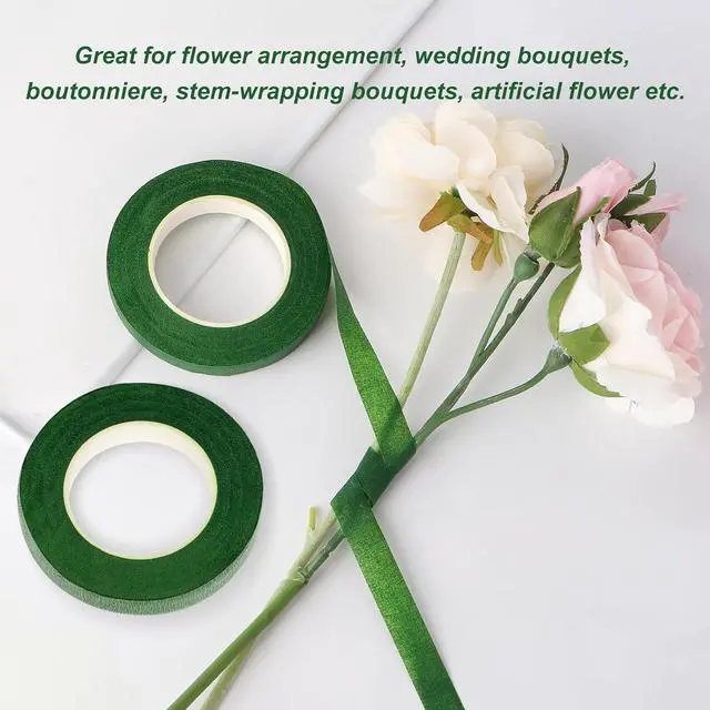 Alt view image 7 of 7 - 2 Rolls Floral Tape, 1/2 Inch Wide Flower Tape | Dark Green Floral Tape for Fresh Flowers, 30 Yards Florist Tape for Wedding Bouquet, Bouquet Stem Wrapping and Floral Craft