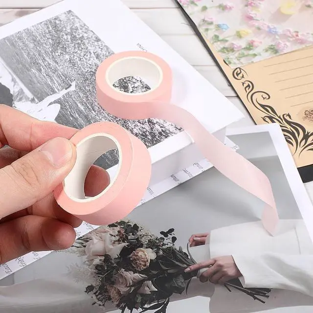 Alt view image 3 of 7 - SynHHergyx 2 Rolls Pink Washi Tape 32 Ft Pastel Washi Tape Decorative Masking Tapes Self-Adhesive Duct Craft Tapes for Packaging Decor Journals Scrapbooks Planners DIY Gift
