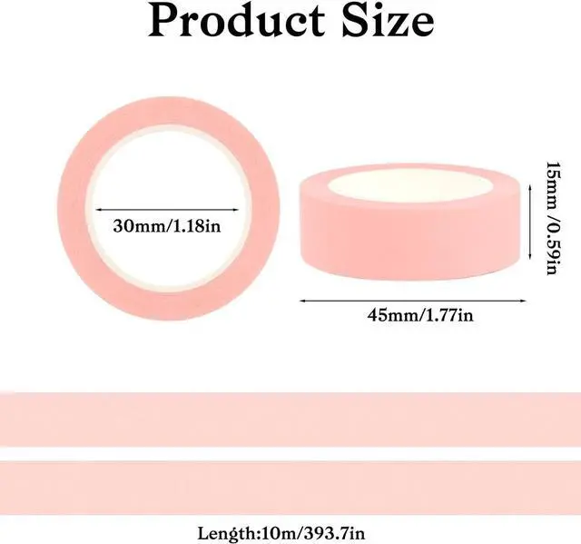 Alt view image 2 of 7 - SynHHergyx 2 Rolls Pink Washi Tape 32 Ft Pastel Washi Tape Decorative Masking Tapes Self-Adhesive Duct Craft Tapes for Packaging Decor Journals Scrapbooks Planners DIY Gift