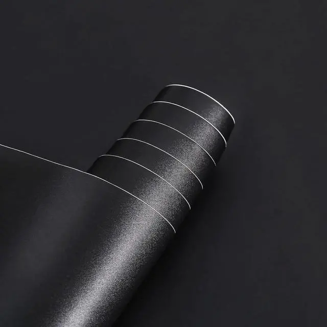 Main image of Arthome 11.8''x100'' Black Contact Paper, Self Adhesive Wallpaper Waterproof Gloss PVC Vinyl, Oil Proof,Black Wallpaper, Vinyl Paper for Furniture Cover Surface,Countertop,Kitchen,Shelf Liner