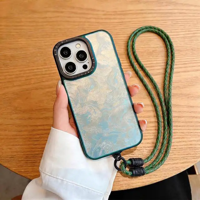 Alt view image 6 of 7 - Lystaii 5.5 Yards Genuine Leather Cord 4mm Round Braided Bolo Leather Cord Brown Strip Braiding Antique Strap 5m Long for Bracelet Necklace Beading DIY (Dark Green)