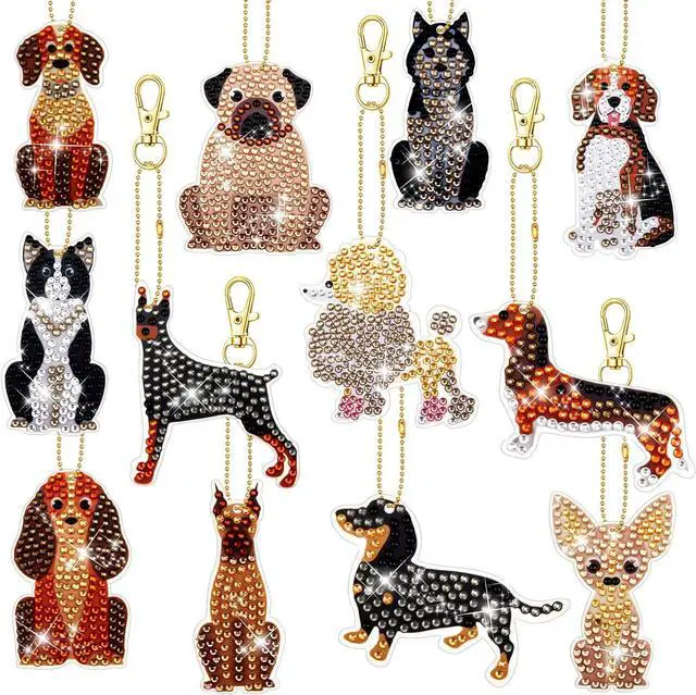 Main image of Junkin 12 Pcs Cross Diamond Painting Keychains 5d Double-Sided Painting Keychains Christmas Religious Thanksgiving Diamond Kits DIY Key Ring Pendant for Beginners Adults Crafts Ornament