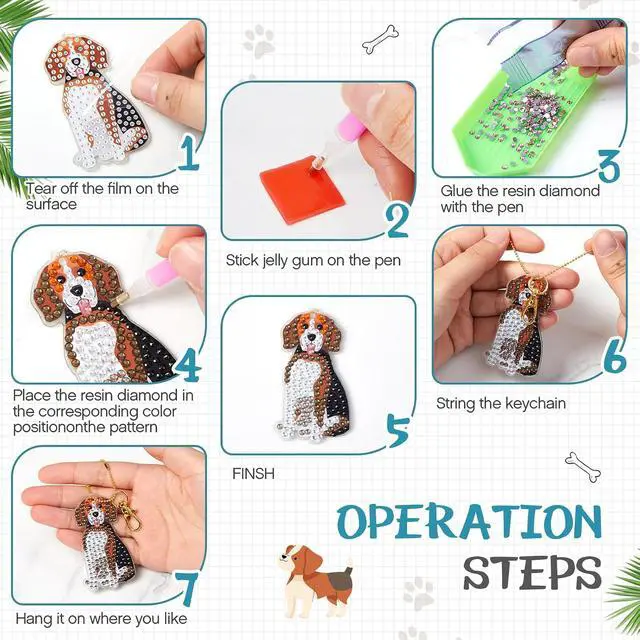 Alt view image 4 of 6 - Junkin 12 Pcs Cross Diamond Painting Keychains 5d Double-Sided Painting Keychains Christmas Religious Thanksgiving Diamond Kits DIY Key Ring Pendant for Beginners Adults Crafts Ornament