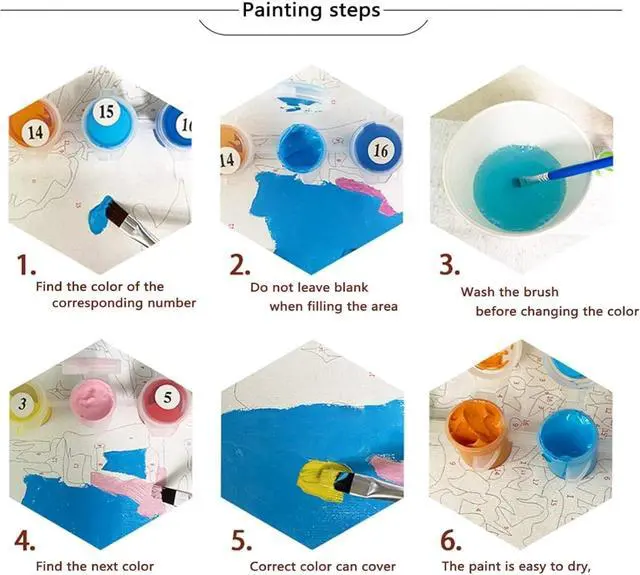 Alt view image 7 of 7 - GMETNIC Paint by Numbers Kit for Adults Beginner, Relaxing Beach Paint by Number Kits On Canvas Oil Painting Kit for Adults for Gift Home Wall Decor (16x20 inch)