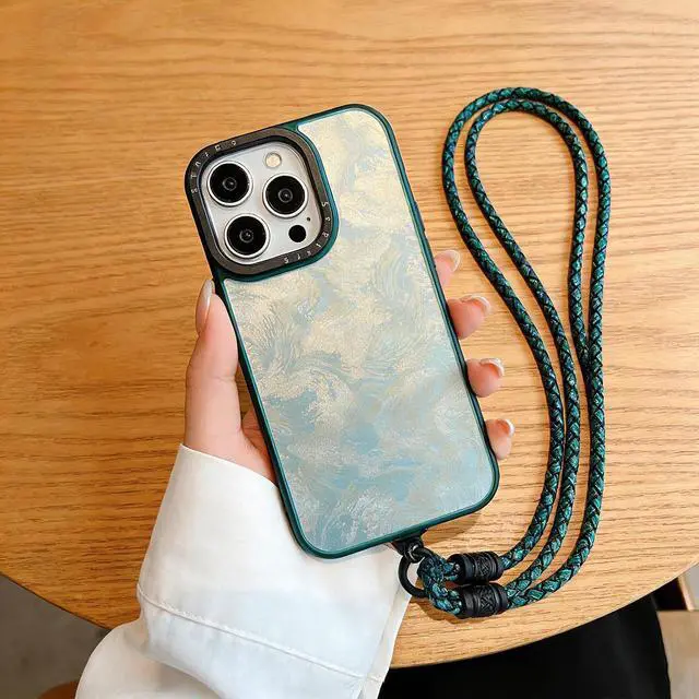 Alt view image 5 of 7 - Lystaii 5.5 Yards Genuine Leather Cord 4mm Round Braided Bolo Leather Cord Brown Strip Braiding Antique Strap 5m Long for Bracelet Necklace Beading DIY (Vintage Blue)