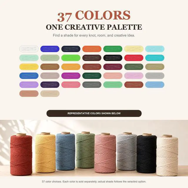 Alt view image 2 of 7 - Macrame Cord 2mm x 220Yards (656Feet), Natural Cotton Macrame Rope - 2 Strands Twisted Macrame Cotton Cord for Wall Hanging, Plant Hangers, Crafts, Gift Wrapping and Wedding Decorations, Rust Red