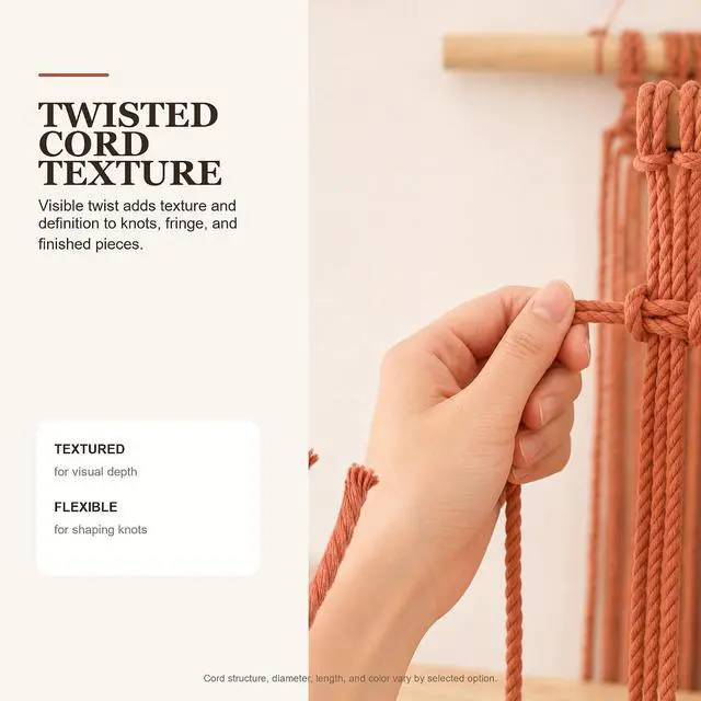 Alt view image 3 of 7 - Macrame Cord 2mm x 220Yards (656Feet), Natural Cotton Macrame Rope - 2 Strands Twisted Macrame Cotton Cord for Wall Hanging, Plant Hangers, Crafts, Gift Wrapping and Wedding Decorations, Rust Red