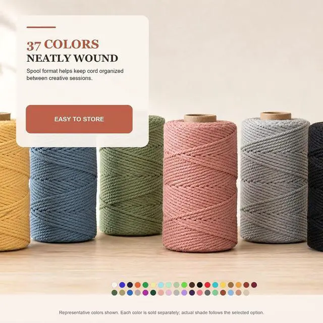 Alt view image 7 of 7 - Macrame Cord 2mm x 220Yards (656Feet), Natural Cotton Macrame Rope - 2 Strands Twisted Macrame Cotton Cord for Wall Hanging, Plant Hangers, Crafts, Gift Wrapping and Wedding Decorations, Rust Red