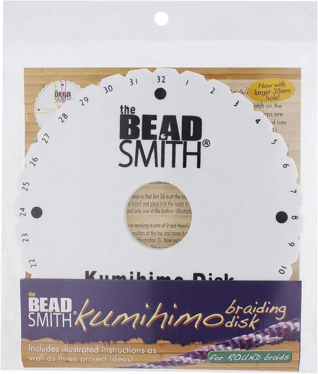 Alt view image 7 of 7 - The Beadsmith Round Kumihimo Disk | 6 inch Diameter, 3/8 Thick Dense Foam, Jewelry Tools for Braiding, 1 Disk
