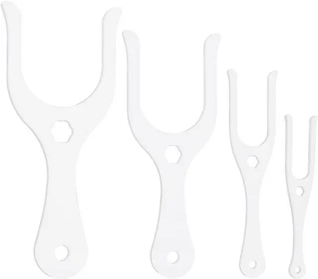 Main image of BENECREAT 4 Sizes White Acrylic Knitting Forks, Horn Fork Cord Braiding Tool, DIY Weaving Craft Tool, Weaving Tools for Bracelets Necklaces Making