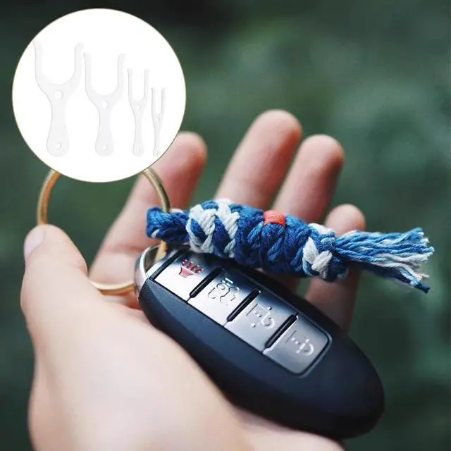 Alt view image 6 of 6 - BENECREAT 4 Sizes White Acrylic Knitting Forks, Horn Fork Cord Braiding Tool, DIY Weaving Craft Tool, Weaving Tools for Bracelets Necklaces Making