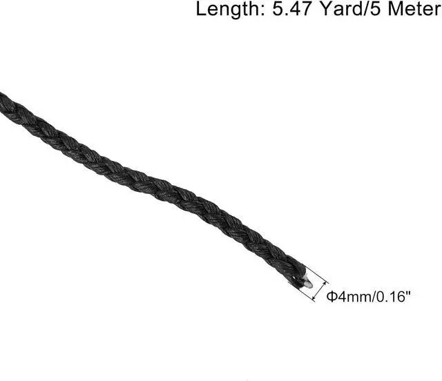 Alt view image 2 of 6 - uxcell Leather Cord, 5.47 Yards 4mm Dia PU Braiding Thread String for Purse Handbag Shoelace DIY Crafts Bracelet Making, Black