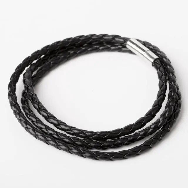 Alt view image 4 of 6 - uxcell Leather Cord, 5.47 Yards 4mm Dia PU Braiding Thread String for Purse Handbag Shoelace DIY Crafts Bracelet Making, Black
