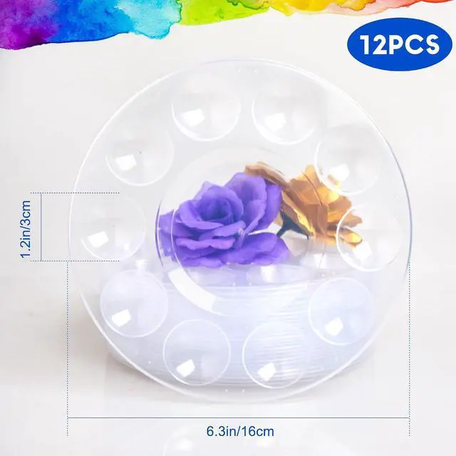 Alt view image 4 of 7 - 12Pcs Clear Paint Tray Palettes,Plastic Paint Pallets for Kids to Paints | Paint Trays for Students,Painting on School Project or Art Class