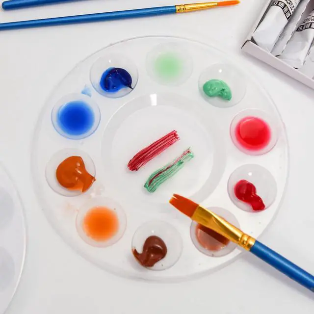 Alt view image 3 of 7 - 12Pcs Clear Paint Tray Palettes,Plastic Paint Pallets for Kids to Paints | Paint Trays for Students,Painting on School Project or Art Class