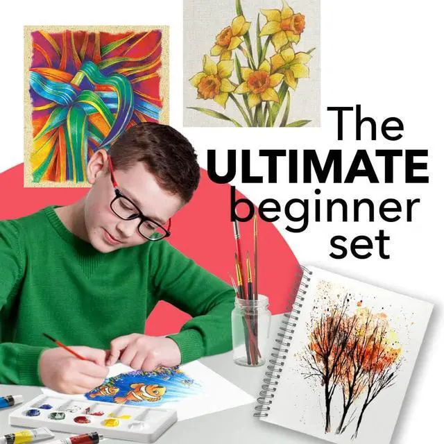 Alt view image 3 of 6 - Castle Art Supplies 12 X 12ml Acrylic Paint Set - for Adults and Beginners | Quality intense colors, smooth on a range of surfaces - value beginner set for starters, in a neat presentation box