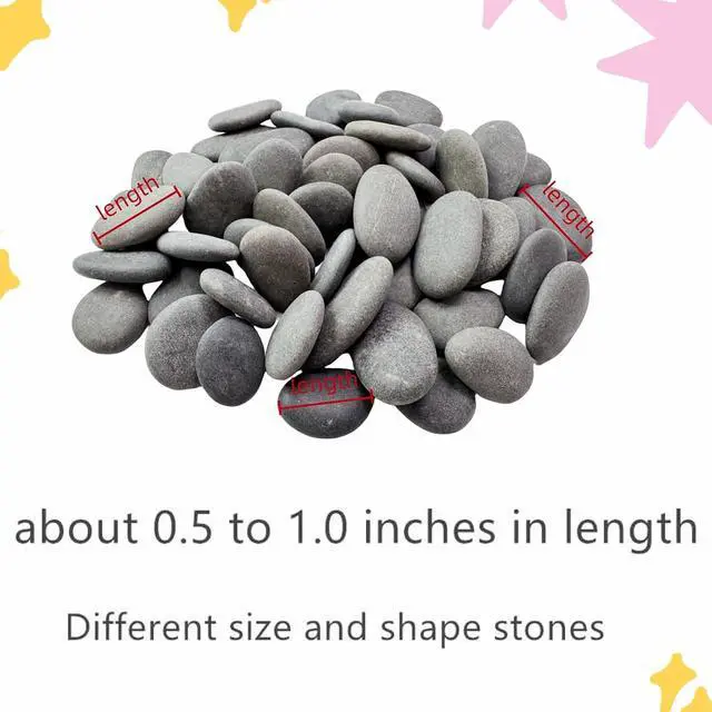 Alt view image 2 of 6 - Lifetop 51pcs Tiny Painting Rocks DIY Smooth Surface Stones,Arts and Crafts 0.5 to 1.0 inches So Small Rocks,Hand Picked for Painting