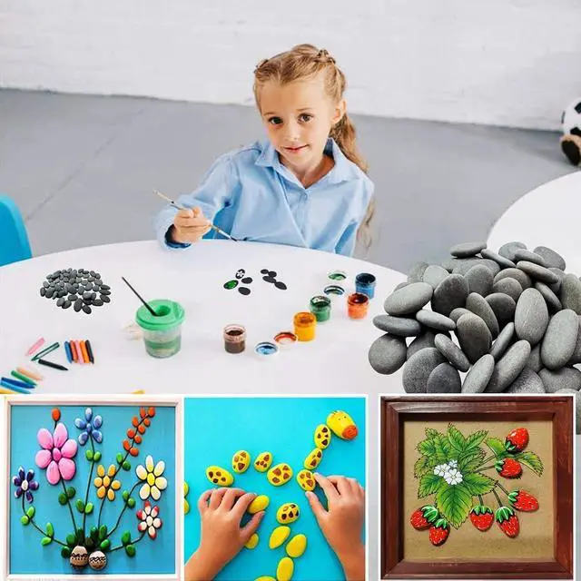 Alt view image 6 of 6 - Lifetop 51pcs Tiny Painting Rocks DIY Smooth Surface Stones,Arts and Crafts 0.5 to 1.0 inches So Small Rocks,Hand Picked for Painting