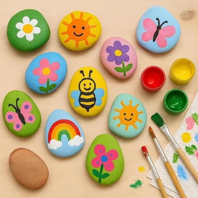 Alt view image 7 of 7 - Lifetop 50PCS Tiny Painting Rocks, Pre-Colored 0.5-1.0" DIY Smooth Surface Stones,Arts and Crafts, Holiday Decor, Classroom Art Supplies, Garden Landscaping, Planters, Vase Fillers