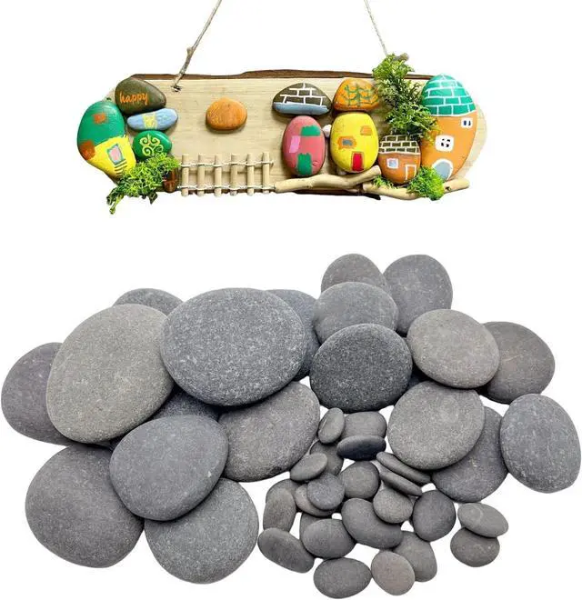 Main image of 50PCS Painting Rocks, Medium Small & Tiny River Rocks for Painting DIY Rocks Flat & Smooth Kindness Rocks for Arts, Crafts, Decoration
