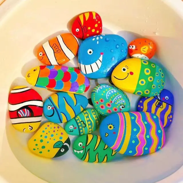 Alt view image 6 of 6 - 50PCS Painting Rocks, Medium Small & Tiny River Rocks for Painting DIY Rocks Flat & Smooth Kindness Rocks for Arts, Crafts, Decoration