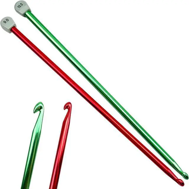 Main image of Hobekoee 2Pcs Tunisian Crochet Hook 9mm 10mm,Extra Long Crochet Hook 13.8in Afghan Crochet Needles Aluminum Large Tunisian Crochet for Beginner,CrochetingKnitting Lovers